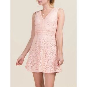 Francesca's Pink Lace Mini Dress